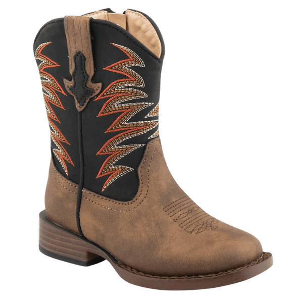 Roper Toddler Clint Tan Square Toe Western Boots 09 017 1900 2992 TA Russell s Western Wear Inc