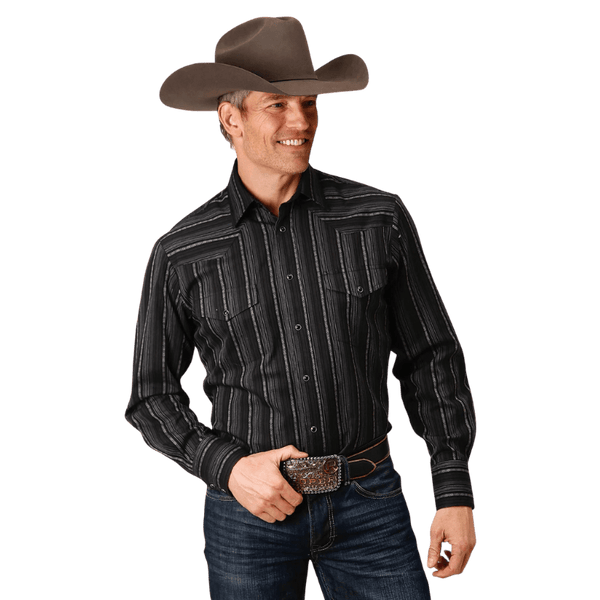 Men's Fishing Charcoal Long Sleeve Shirt - Russell's Western Wear, Inc.