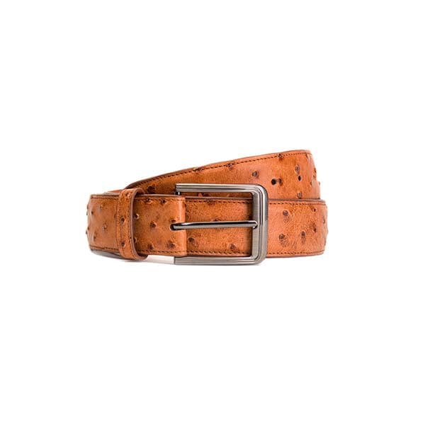 Rujo Boots Belts Caramel / 32 Rujo Boots Men's The Major Caramel Full-Quill Ostrich Belts