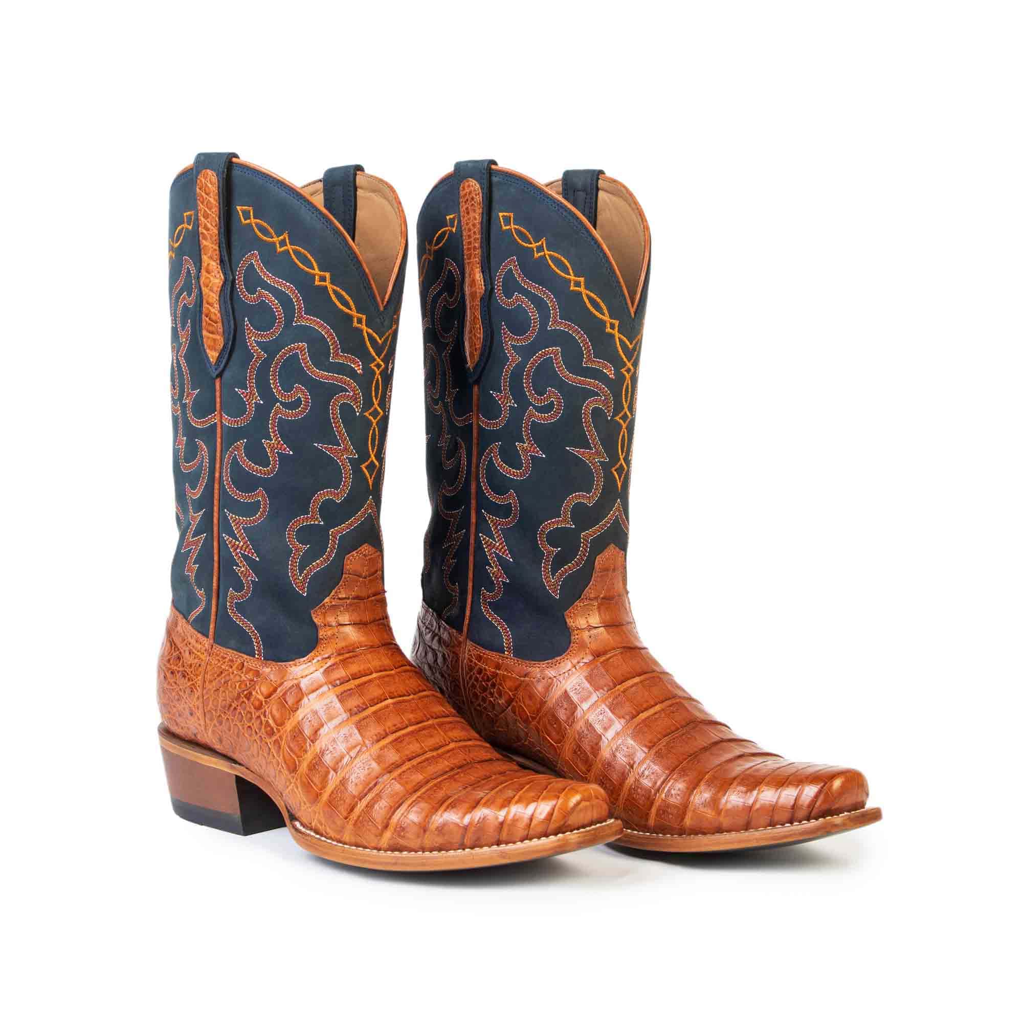 Rujo Boots Caiman Belly Caramel / 8 / D Rujo Boots Men's The Trace Caramel Caiman Belly Boots