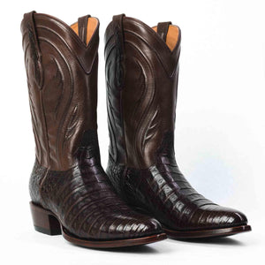 Rujo Boots Caiman Belly Chocolate / 8 / D Rujo Boots Men's The Arturo Chocolate Caiman Belly Boots