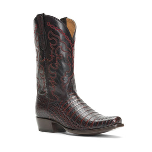 Rujo Boots Caiman Belly Rujo Boots Men's The Trace - Limited Run Black Cherry Caiman Belly Boots