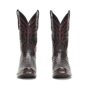 Rujo Boots Caiman Belly Rujo Boots Men's The Trace - Limited Run Black Cherry Caiman Belly Boots