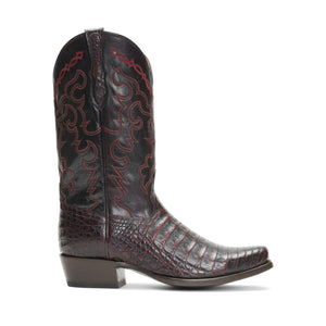 Rujo Boots Caiman Belly Rujo Boots Men's The Trace - Limited Run Black Cherry Caiman Belly Boots