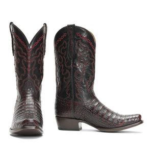 Rujo Boots Caiman Belly Rujo Boots Men's The Trace - Limited Run Black Cherry Caiman Belly Boots