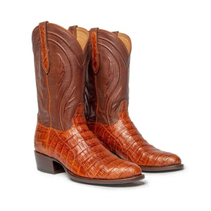 Rujo Boots Caiman Tail Caramel / 8 / D Rujo Boots Men's The Blake Caramel Caiman Tail Boots