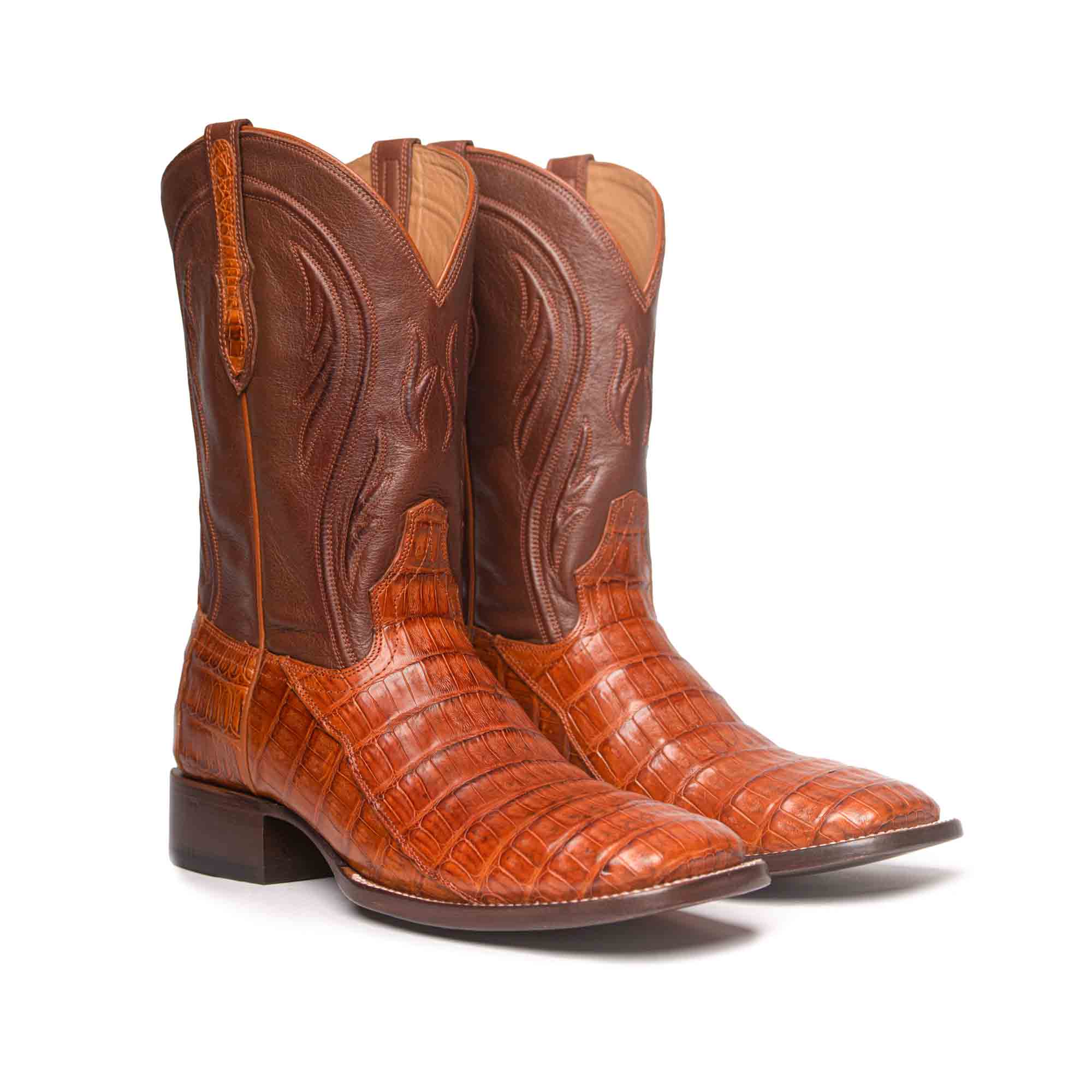 Rujo Boots Caiman Tail Caramel / 8 / D Rujo Boots Men's The Roscoe Caramel Caiman Tail Boots