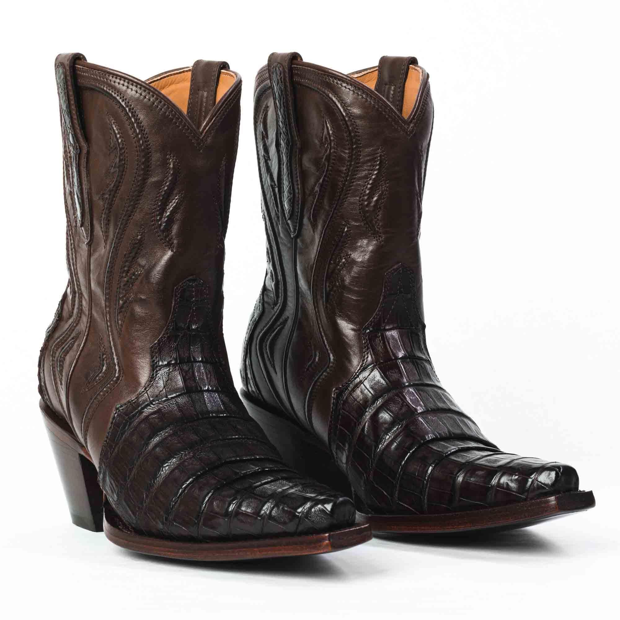 Rujo Boots Caiman Tail Chocolate / 6 / M Rujo Boots Women's The Anna Chocolate Caiman Tail Boots