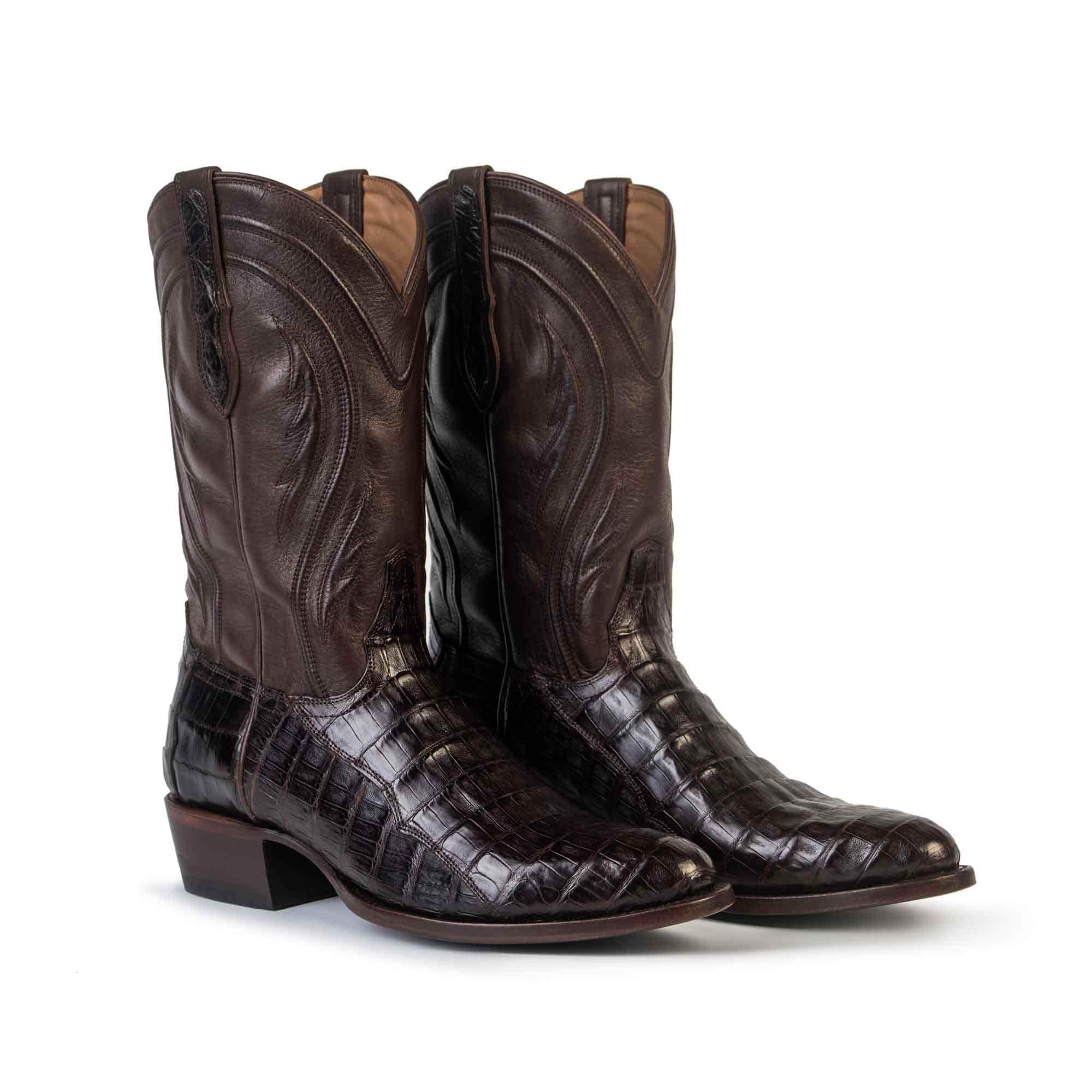 Rujo Boots Caiman Tail Chocolate / 8 / D Rujo Boots Men's The Blake Chocolate Caiman Tail Boots