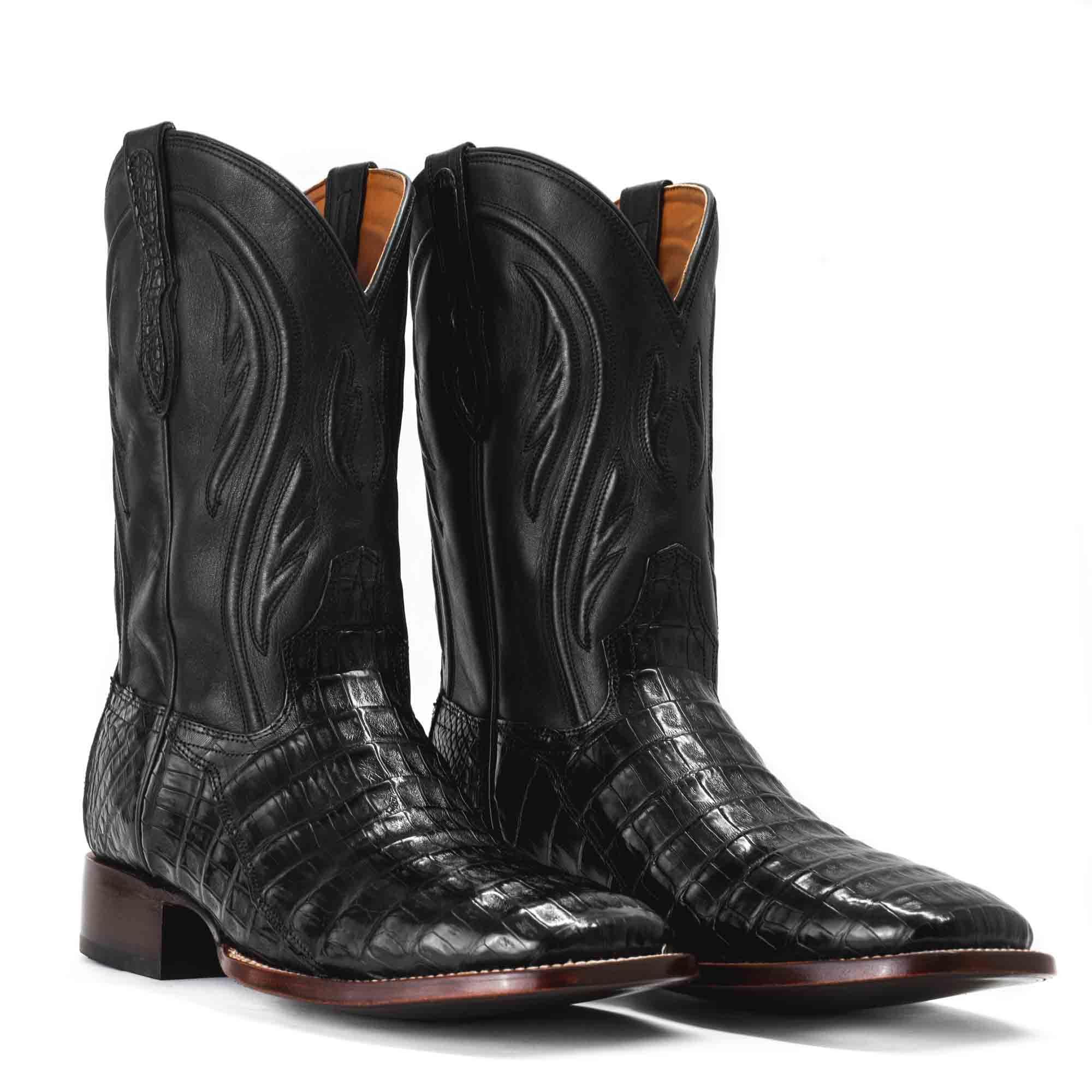 Rujo Boots Caiman Tail Midnight / 8 / D Rujo Boots Men's The Roscoe Midnight Caiman Tail Boots