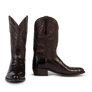 Rujo Boots Caiman Tail Rujo Boots Men's The Blake Chocolate Caiman Tail Boots