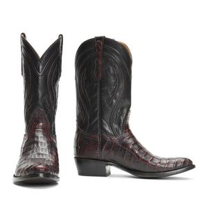 Rujo Boots Caiman Tail Rujo Boots Men's The Blake - Limited Run Black Cherry Caiman Tail Boots