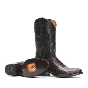 Rujo Boots Caiman Tail Rujo Boots Men's The Blake - Limited Run Black Cherry Caiman Tail Boots