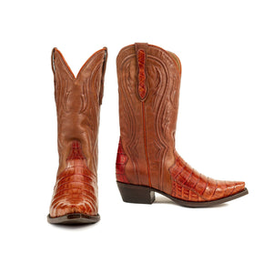 Rujo Boots Caiman Tail Rujo Boots Women's The Cindy Caramel Caiman Tail Boots