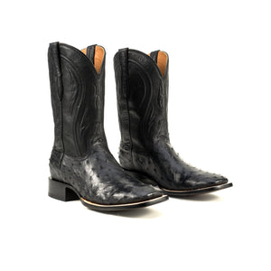 Rujo Boots Full-Quill Ostrich Obsidian / 8 / D Rujo Boots Men's The Case Obsidian Full-Quill Ostrich Boots