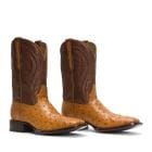 Rujo Boots Full-Quill Ostrich Rujo Boots Men's The Case Caramel Full-Quill Ostrich Boots