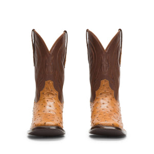 Rujo Boots Full-Quill Ostrich Rujo Boots Men's The Case Caramel Full-Quill Ostrich Boots