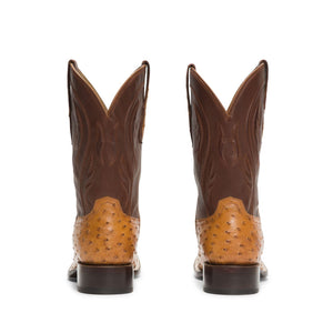 Rujo Boots Full-Quill Ostrich Rujo Boots Men's The Case Caramel Full-Quill Ostrich Boots