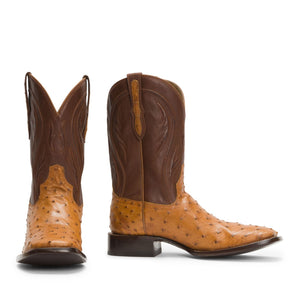 Rujo Boots Full-Quill Ostrich Rujo Boots Men's The Case Caramel Full-Quill Ostrich Boots