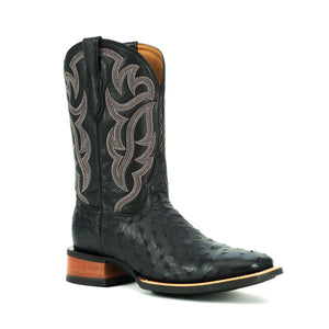 Rujo Boots Full-Quill Ostrich Rujo Boots Men's The Champ Obsidian Full-Quill Ostrich Boots