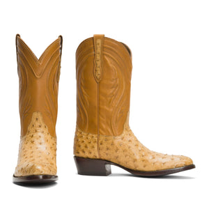 Rujo Boots Full-Quill Ostrich Rujo Boots Men's The Deacon Honeycomb Full-Quill Ostrich Boots