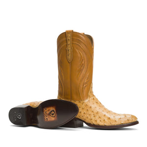 Rujo Boots Full-Quill Ostrich Rujo Boots Men's The Deacon Honeycomb Full-Quill Ostrich Boots