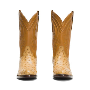 Rujo Boots Full-Quill Ostrich Rujo Boots Men's The Deacon Honeycomb Full-Quill Ostrich Boots