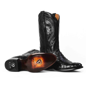 Rujo Boots Full-Quill Ostrich Rujo Boots Men's The Deacon Obsidian Full-Quill Ostrich Boots