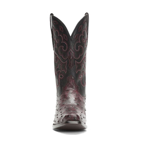 Rujo Boots Full-Quill Ostrich Rujo Boots Men's The Gavin - Limited Run Black Cherry Full-Quill Ostrich Boots