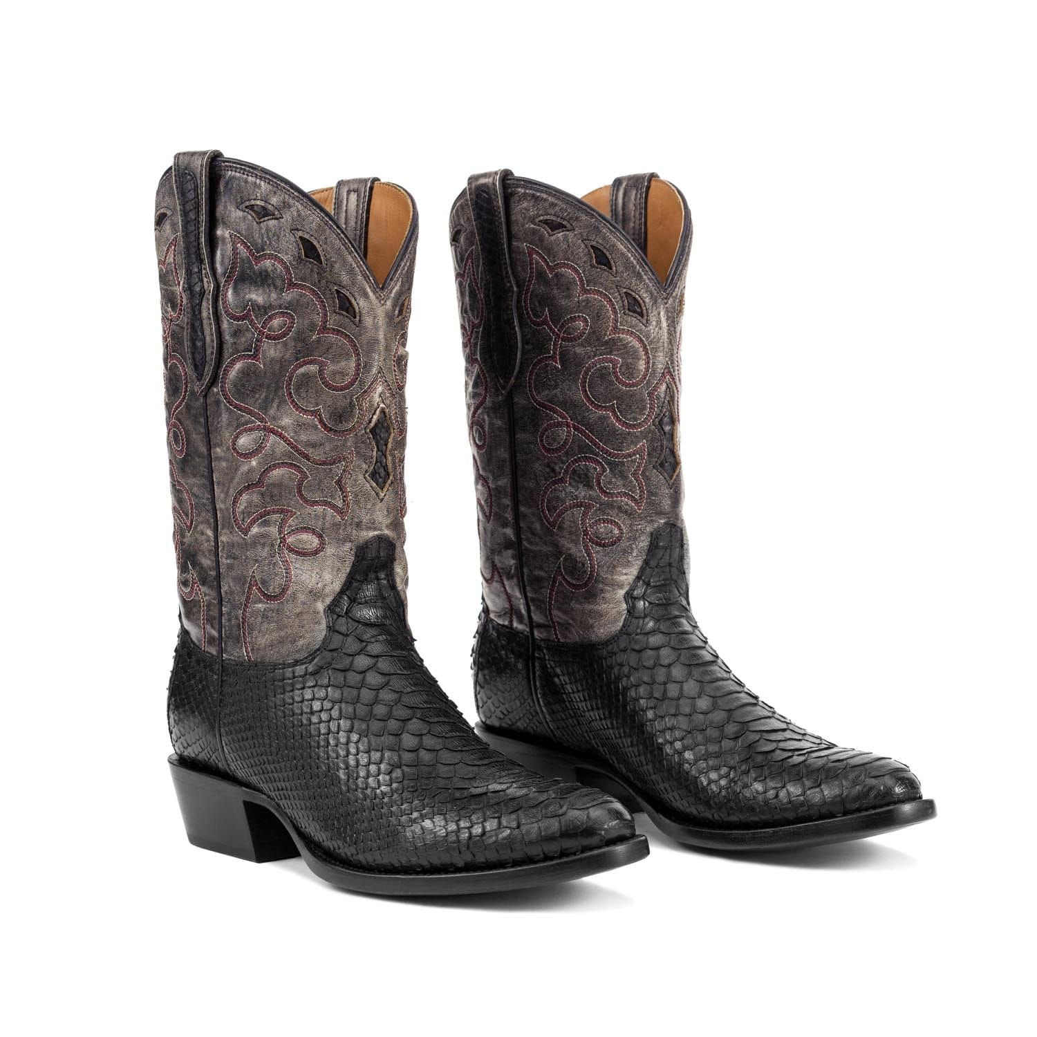 Rujo Boots Python Charcoal / 8 / D Rujo Boots Men's The Zeke Charcoal Python Boots