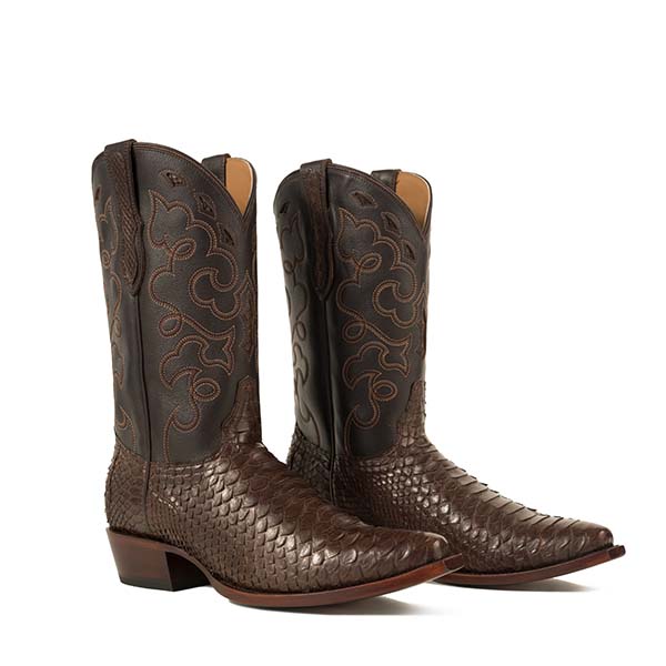 Rujo Boots Python Tobacco / 8 / D Rujo Boots Men's The Jimmy Tobacco Python Boots