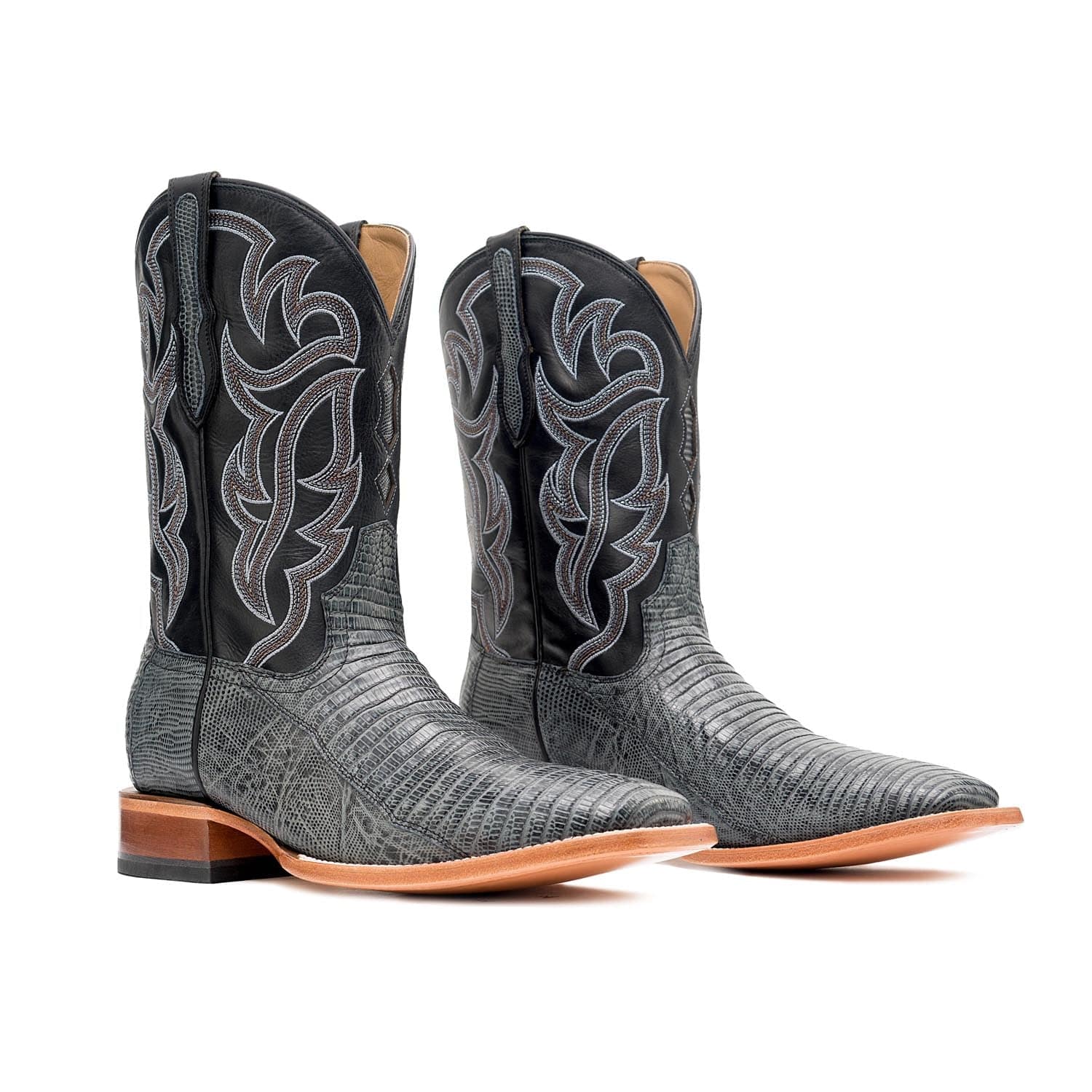 Rujo Boots Teju Lizard Gray / 8 / D Rujo Boots Men's The Curtis Gray Teju Lizard Boots