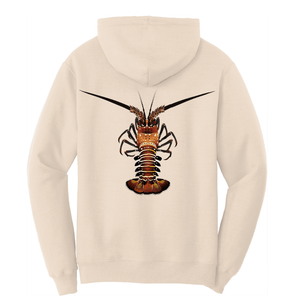 Saltwater Born Cotton Hoodie S / NATURAL Florida Keys Realistic Lobster Cotton Hoodie