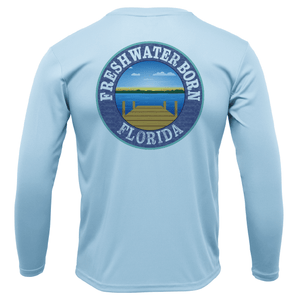 Saltwater Born Shirts Orange and Blue Freshwater Born Men's Long Sleeve UPF 50+ Dry-Fit Shirt