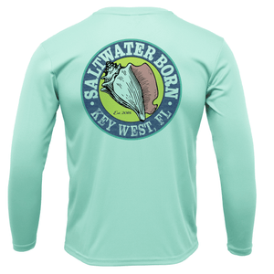 Saltwater Born Shirts Permit on Chest Long Sleeve UPF 50+ Dry-Fit Shirt