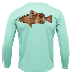 Saltwater Born Shirts S / SEAFOAM Siesta Key Grouper Long Sleeve UPF 50+ Dry-Fit Shirt