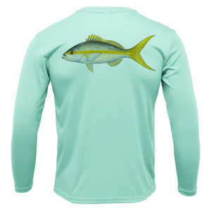 Saltwater Born Shirts S / SEAFOAM Siesta Key Yellowtail Long Sleeve UPF 50+ Dry-Fit Shirt