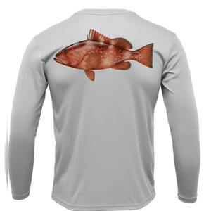 Saltwater Born Shirts S / SILVER Siesta Key Grouper Long Sleeve UPF 50+ Dry-Fit Shirt