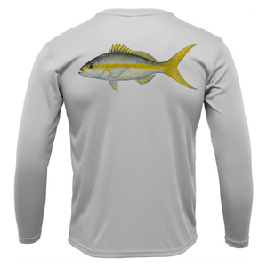 Saltwater Born Shirts S / SILVER Siesta Key Yellowtail Long Sleeve UPF 50+ Dry-Fit Shirt