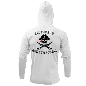 Saltwater Born Shirts S / WHITE Saltwater Born "All for Rum and Rum for All" Long Sleeve UPF 50+ Dry-Fit Hoodie