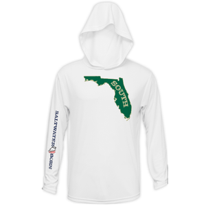 Saltwater Born Shirts S / WHITE USF Green and Gold Long Sleeve UPF 50+ Dry-Fit Hoodie