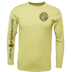 Saltwater Born Shirts Siesta Key, FL Realistic Turtle Long Sleeve UPF 50+ Dry-Fit Shirt