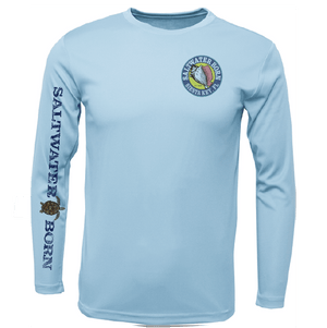 Saltwater Born Shirts Siesta Key, FL Realistic Turtle Long Sleeve UPF 50+ Dry-Fit Shirt