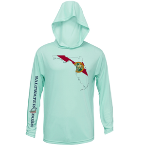 Saltwater Born Shirts State of Florida Long Sleeve UPF 50+ Dry-Fit Hoodie