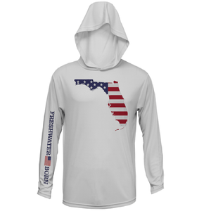 Saltwater Born Shirts State of Florida USA Freshwater Born Men's Long Sleeve UPF 50+ Dry-Fit Hoodie