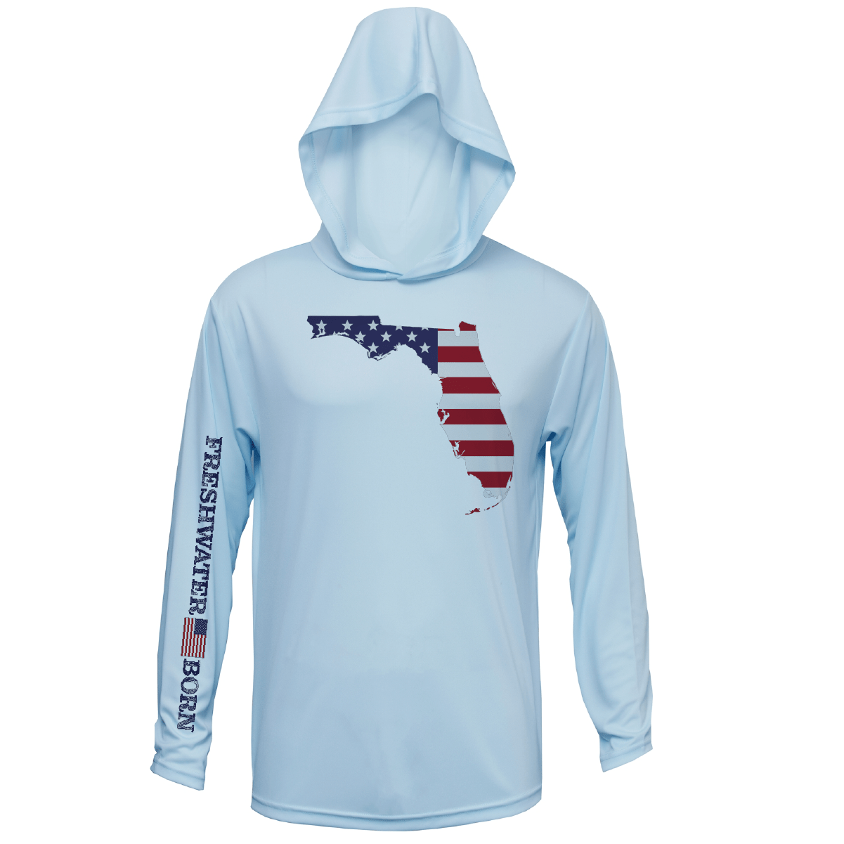 Saltwater Born Shirts State of Florida USA Freshwater Born Men's Long Sleeve UPF 50+ Dry-Fit Hoodie