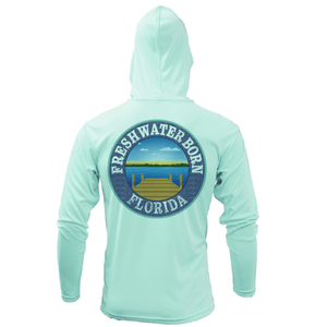 Saltwater Born Shirts State of Florida USA Freshwater Born Men's Long Sleeve UPF 50+ Dry-Fit Hoodie