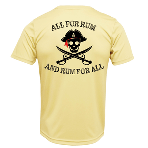 Saltwater Born Shirts Tarpon Springs, FL "All For Rum and Rum For All" Men's Short Sleeve UPF 50+ Dry-Fit Shirt