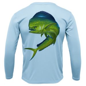 Saltwater Born Shirts & Tops S / ICE BLUE Key West, FL Action Mahi Long Sleeve UPF 50+ Dry-Fit Shirt