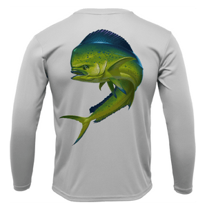 Saltwater Born Shirts & Tops S / SILVER Key West, FL Action Mahi Long Sleeve UPF 50+ Dry-Fit Shirt